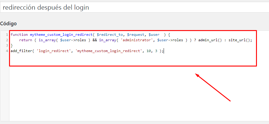 redirigir a inicio después de acceder, quitar la barra de administrador de wordpress