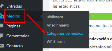 clasificar las imagenes en el escritorio de wordpress