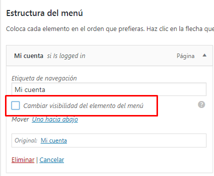 wordpress menu condicional plugin