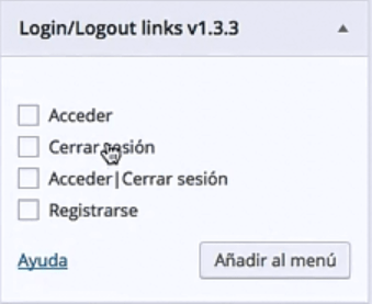 <h2>acceso y registro en el menú principal de wordpress</h2>