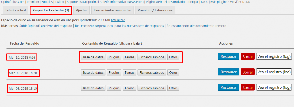 restaurar base de datos wordpress