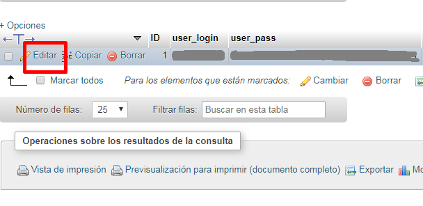 quiero recuperar admin password wordpress