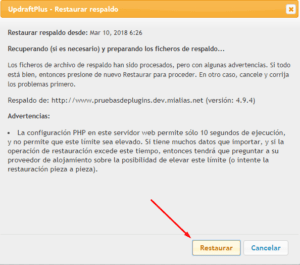 donde se guardan las copias de seguridad de wordpress