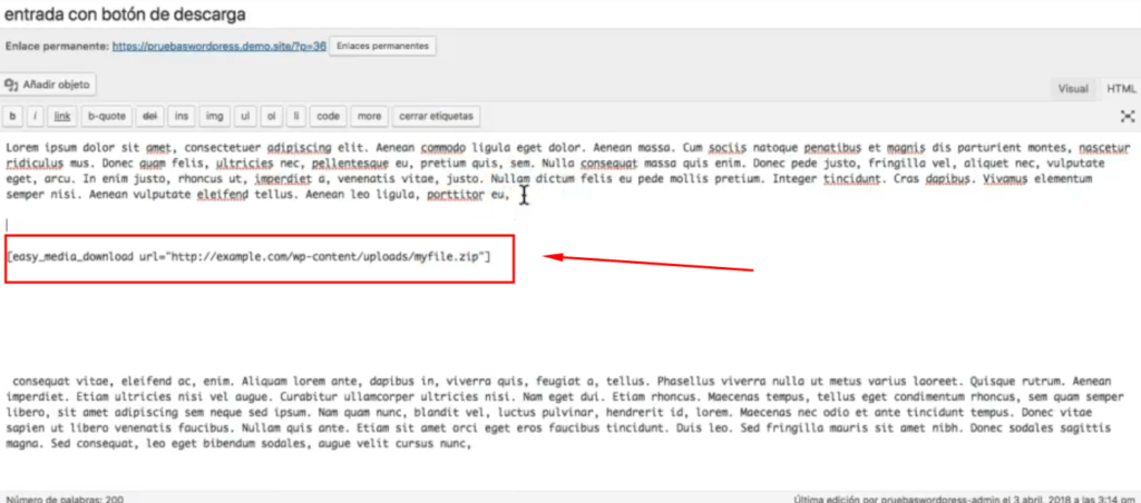 crear botones de descarga de archivos en wordpress