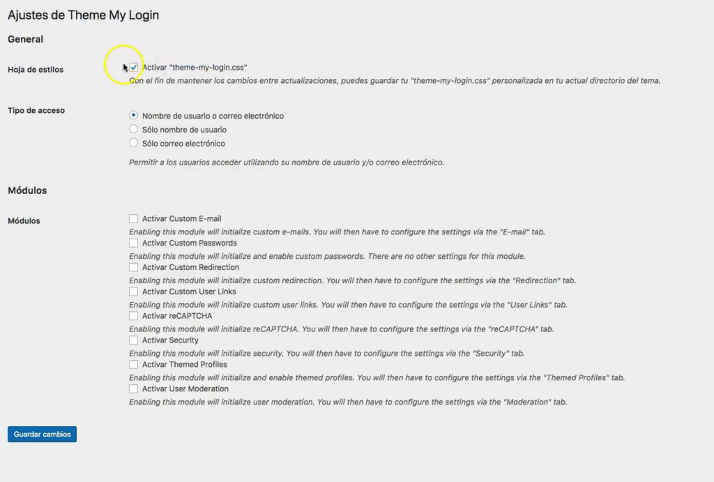 theme my login tutorial español, mejor plugin registro usuarios wordpress