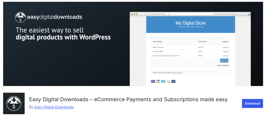 easy digital downloads wordpress plugin
