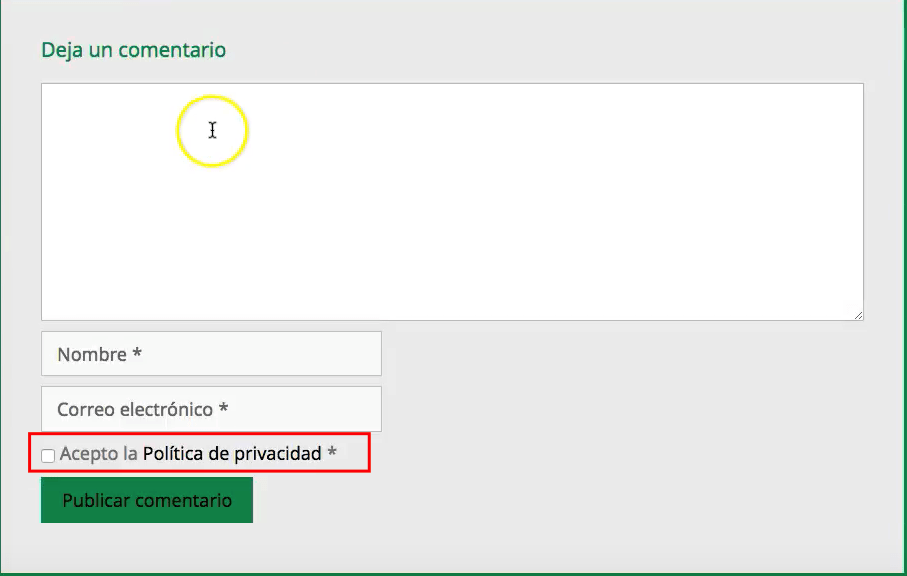 formulario gdpr