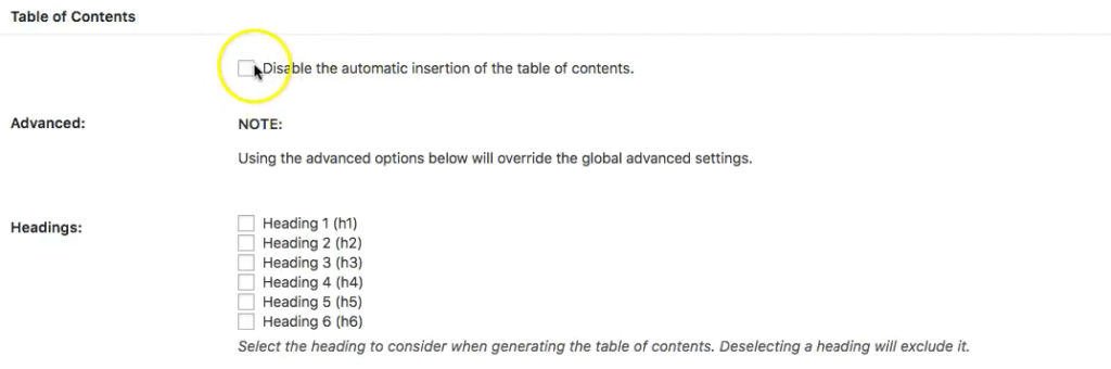 plugin easy table of contents español