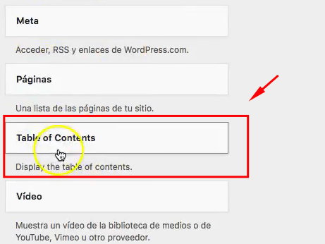 como hacer una tabla de contenidos en wordpress