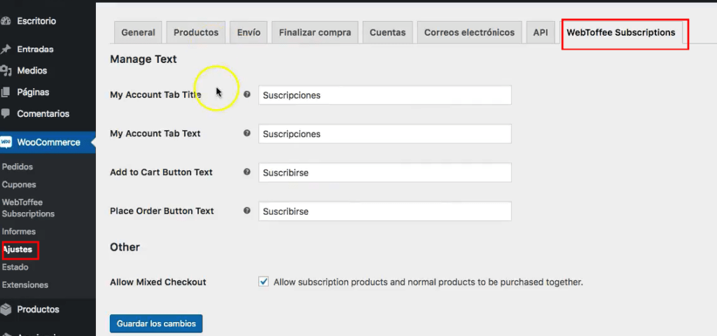 crear tienda online de productos de suscripcion recurrentes. Woocommerce suscripciones