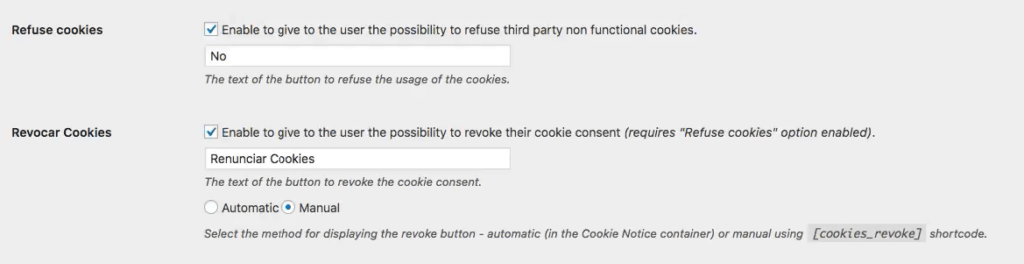 plugin aviso de cookies rechazar cookies