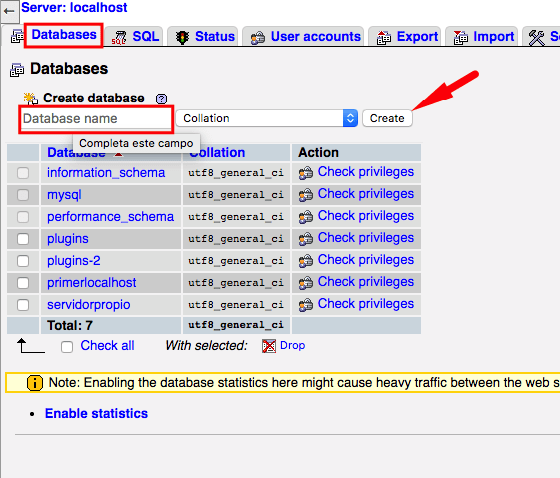 phpmhy admin en local wordpress
