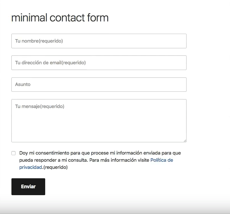 plugin wordpress formulario de contacto que se adapte a la plantilla