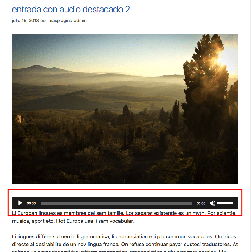 plugin wordpress audio destacado