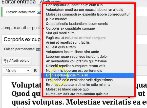 cambiar de post de forma más rápida