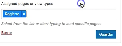 assignar widgets a paginas especificas