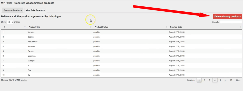 crear dummy data para woocommerce