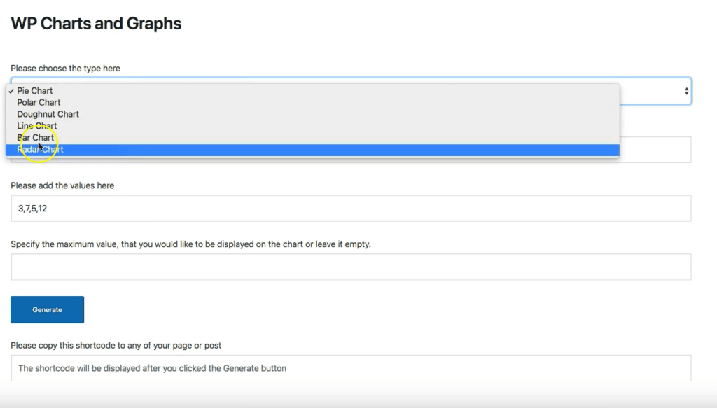 WP Charts and Graphs - Gŕaficos con WordPress | PluginsWeb.es