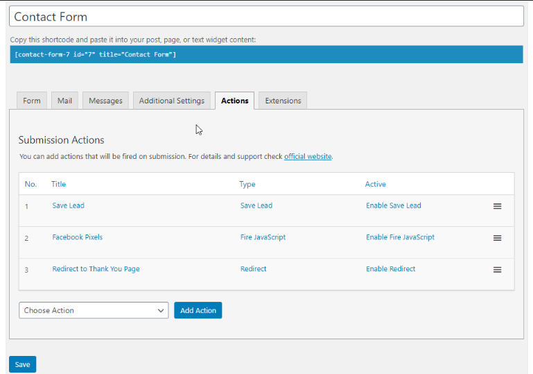 redirection for contact form 7