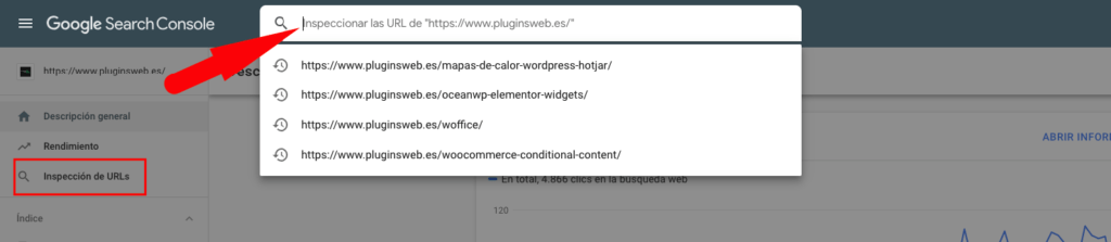 indexar página entrada wordpress google search console
