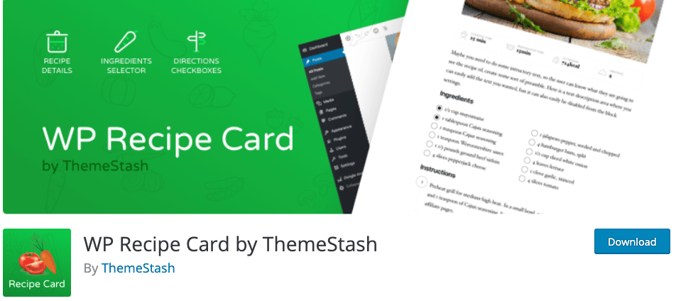 WP Recipe Card by ThemeStash