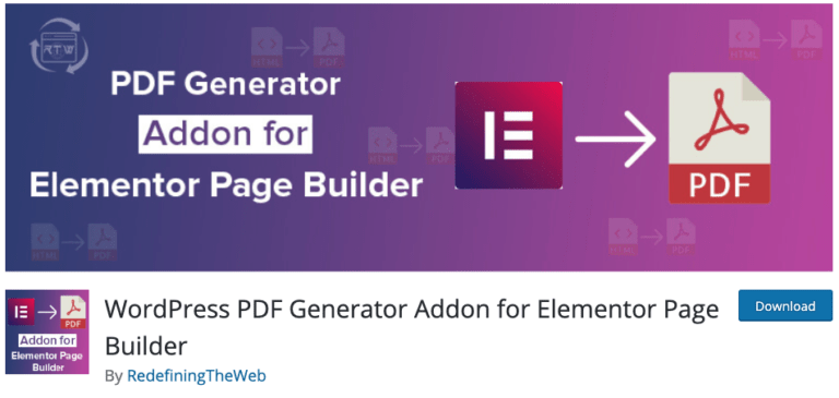 WordPress PDF Generator Addon for Elementor Page Builder tutorial español