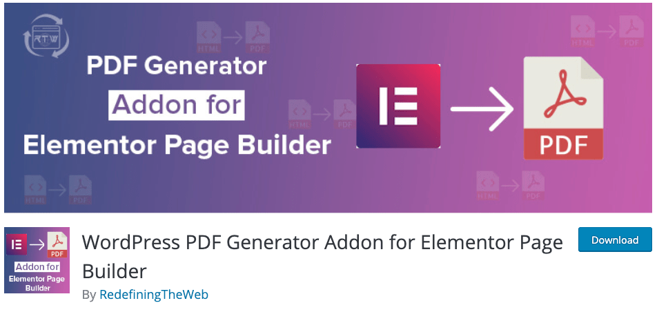 WordPress PDF Generator Addon for Elementor Page Builder tutorial español