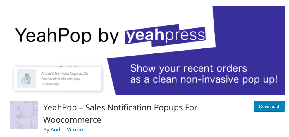 YeahPop – Sales Notification Popups For Woocommerce