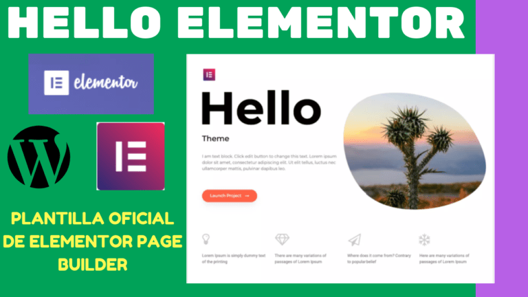 HELLO ELEMENTOR PLANTILLA OFICIAL DE ELEMENTOR PAGE BUILDER