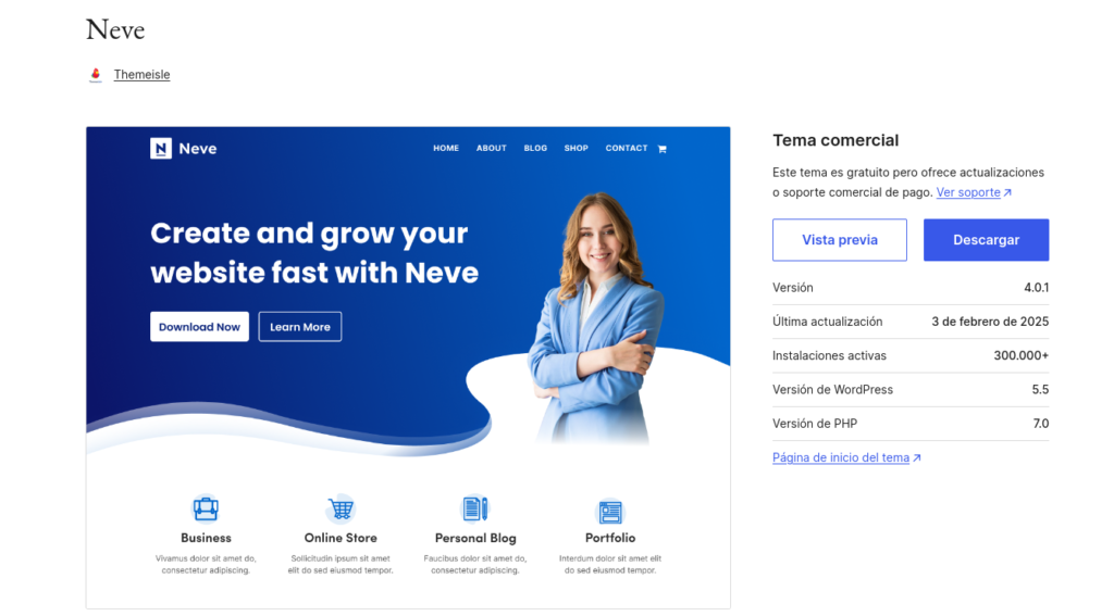 neve wordpress