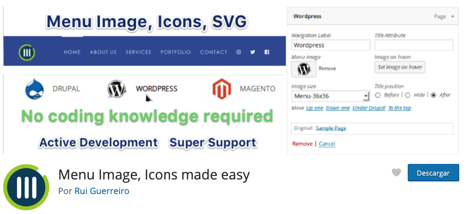 AGREGAR IMAGENES MENU WORDPRESS