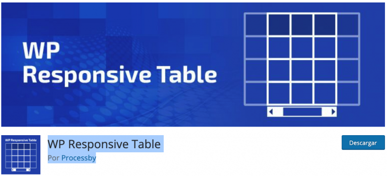 WP RESPONSIVE TABLE TABLAS HTML WORDPRESS PLUGIN TUTORIAL ESPAÑOL