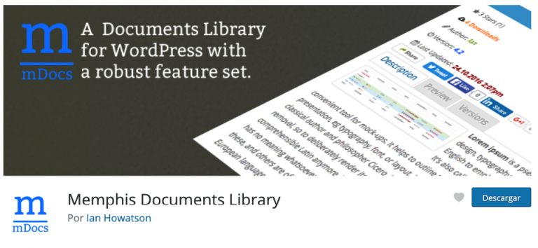 memphis documents library wordpress plugin tutorial español