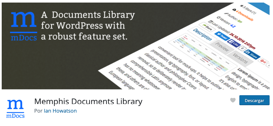 memphis documents library wordpress plugin tutorial español