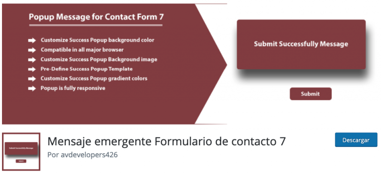 popup message for contact form 7 wordpress plugin