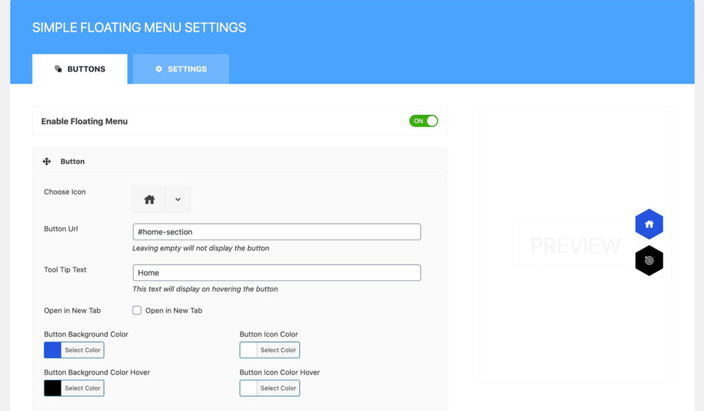 simple floating menu