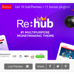 ✅Re:hub – Tema de WordPress para Cupones, Marketplace, Afiliados