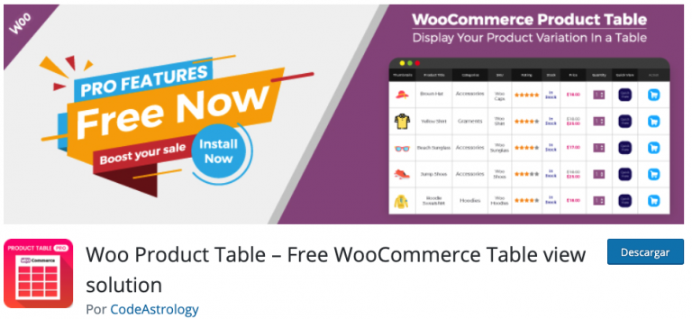 Woo Product Table – Free WooCommerce Table view solution