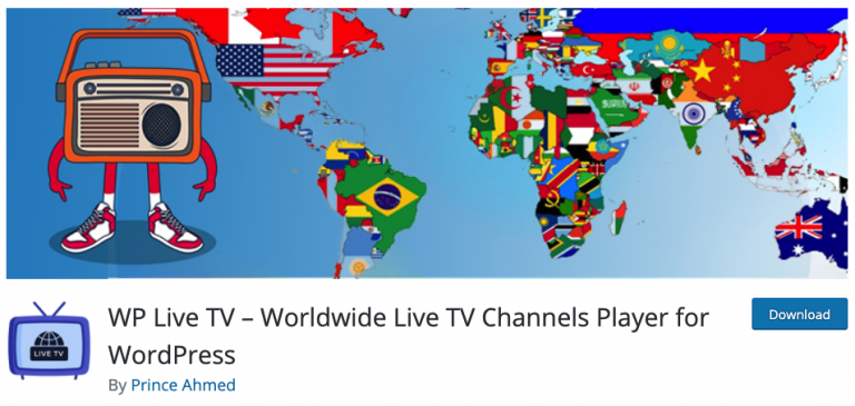 WP Live TV – Worldwide Live TV Channels Player for WordPress