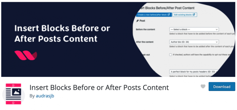 Insert Blocks Before or After Posts Content