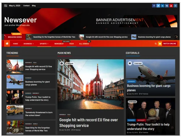 newsever wordpress theme plantilla gratis gartuita noticias periodico revista online tutorial español