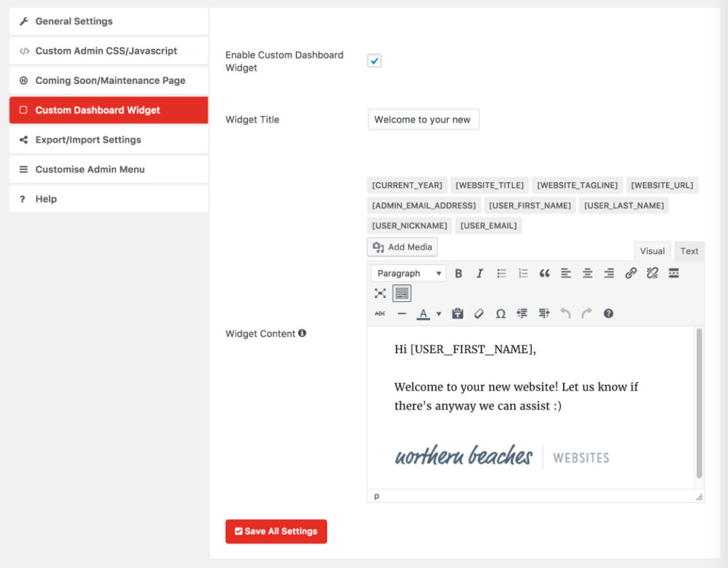 plugin wordpress custom admin interface