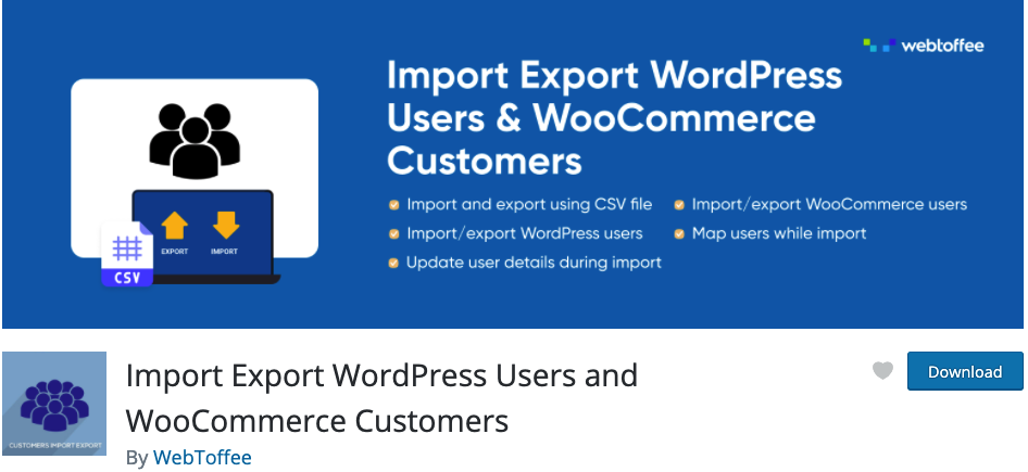 Import Export WordPress Users and WooCommerce Customers