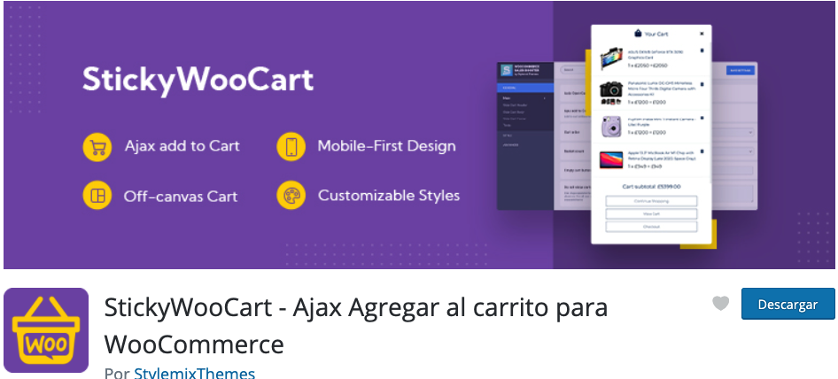 StickyWooCart – Ajax Add to Cart for WooCommerce