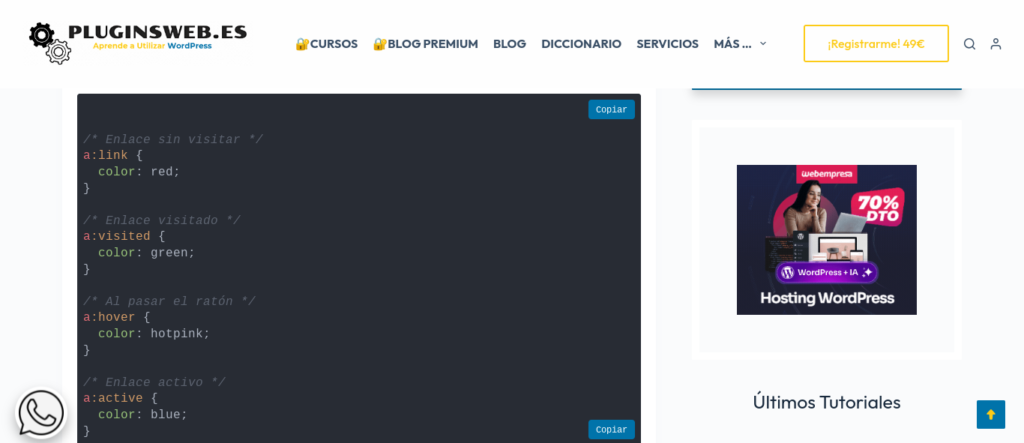 pseudoclases enlaces css