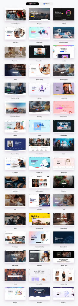 hub wordpress theme demos