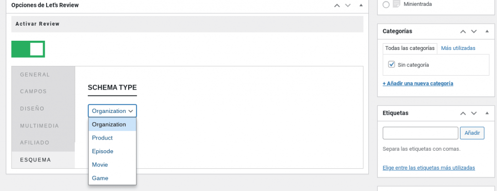 lets review wordpress plugin esquema