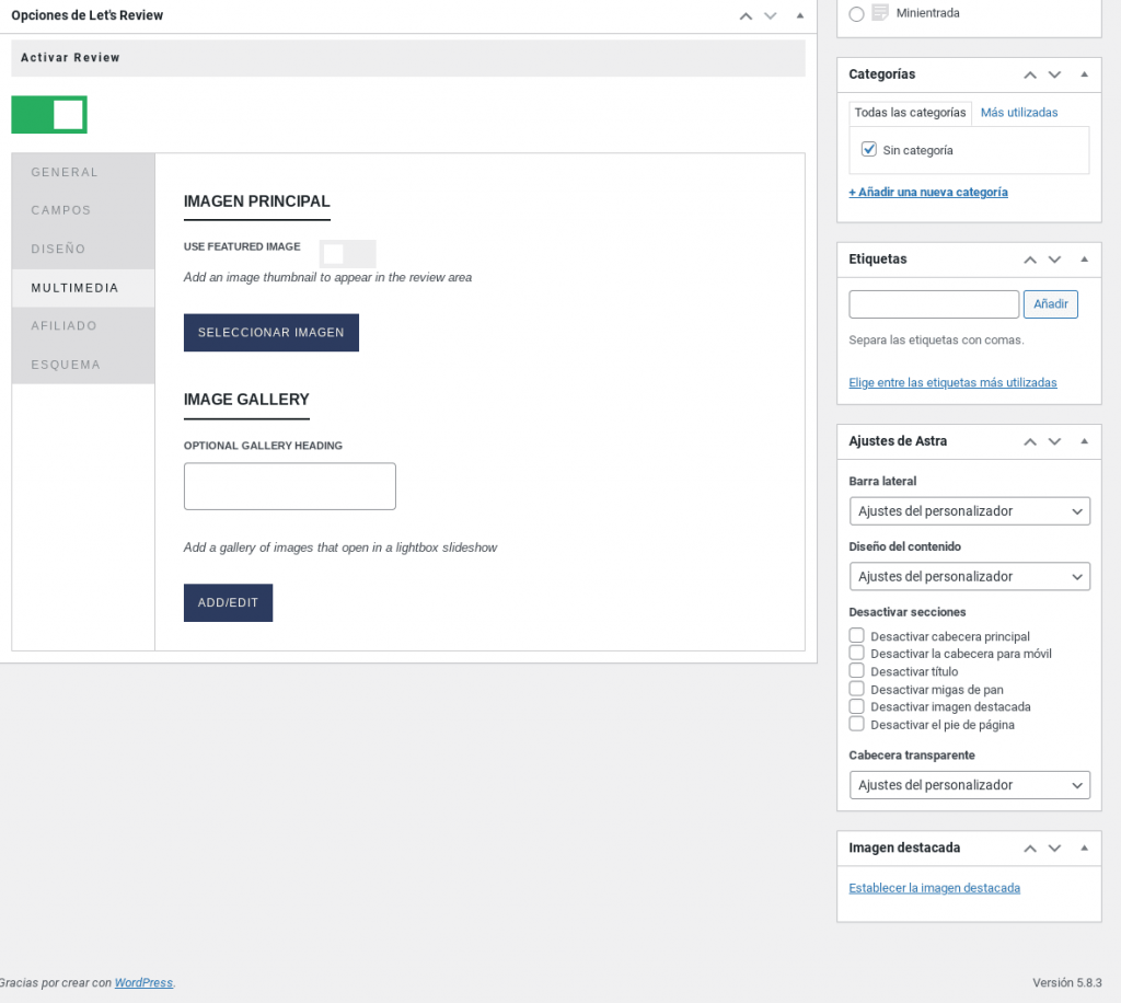 lets review wordpress plugin multimedia
