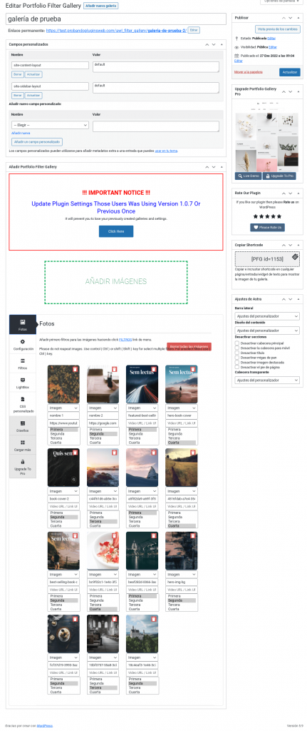 portfolio gallery wordpress pluginb tutorial español