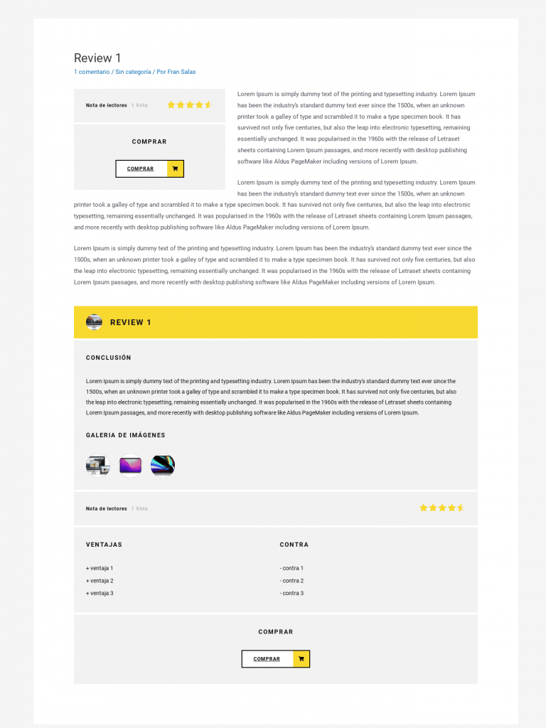 lets review wordpress plugin front end vista de usuario